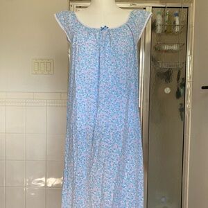 Floral Nightgown with Lace Trim